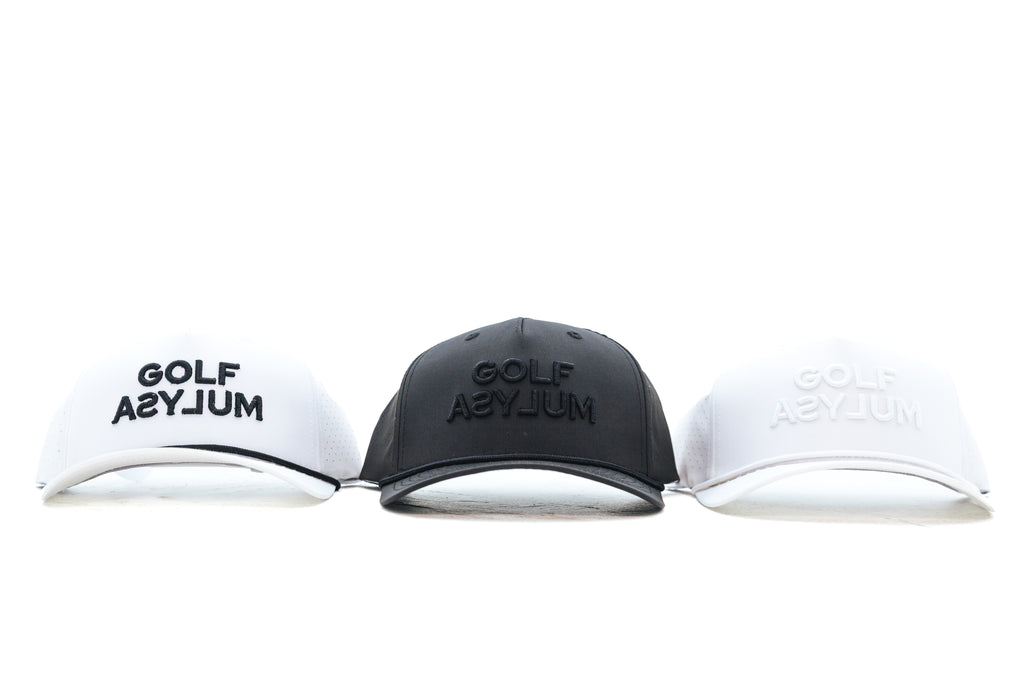 JUNIOR Golf Asylum Off Script Cap (White/Black)