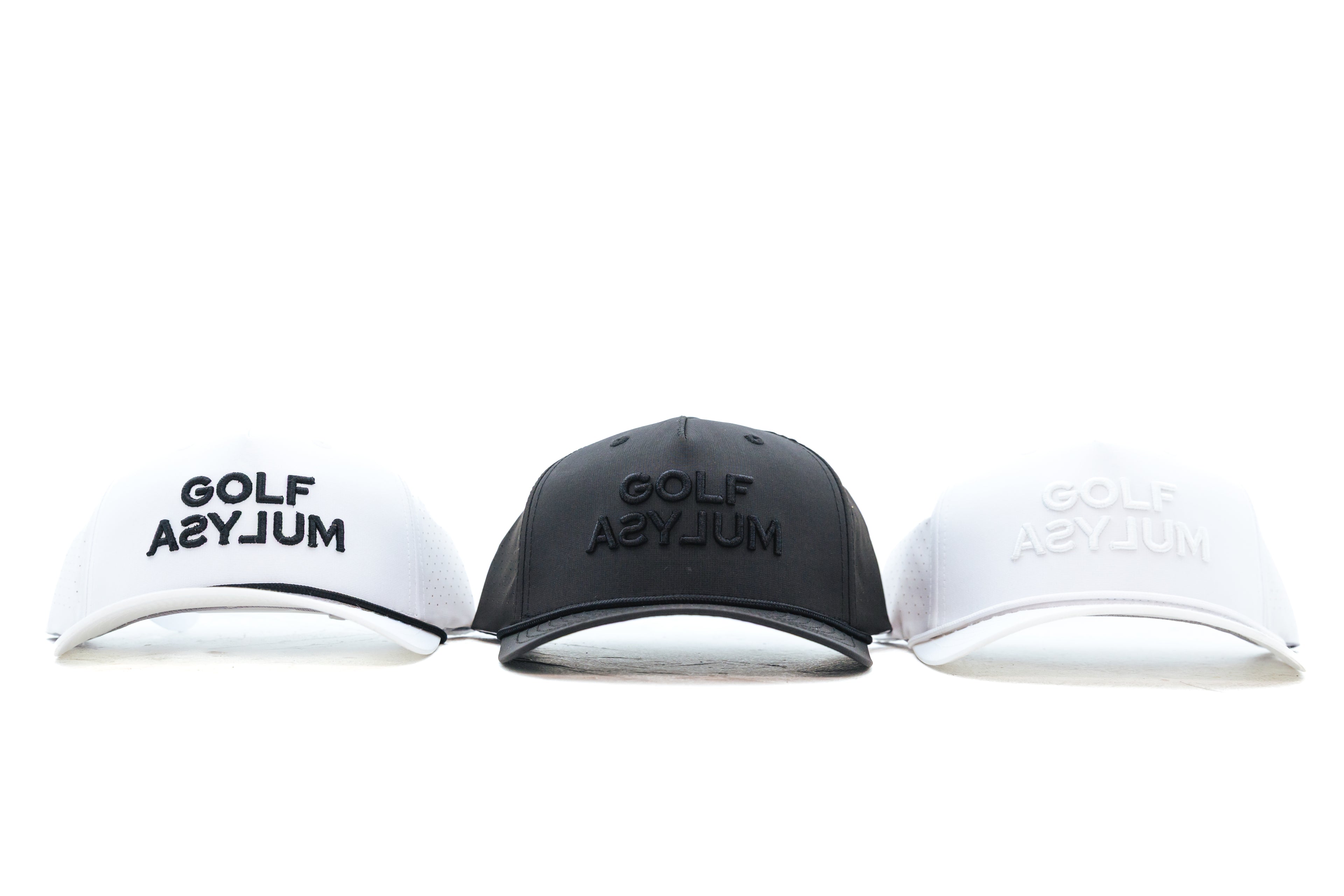 JUNIOR Golf Asylum Off Script Cap (White/Black)