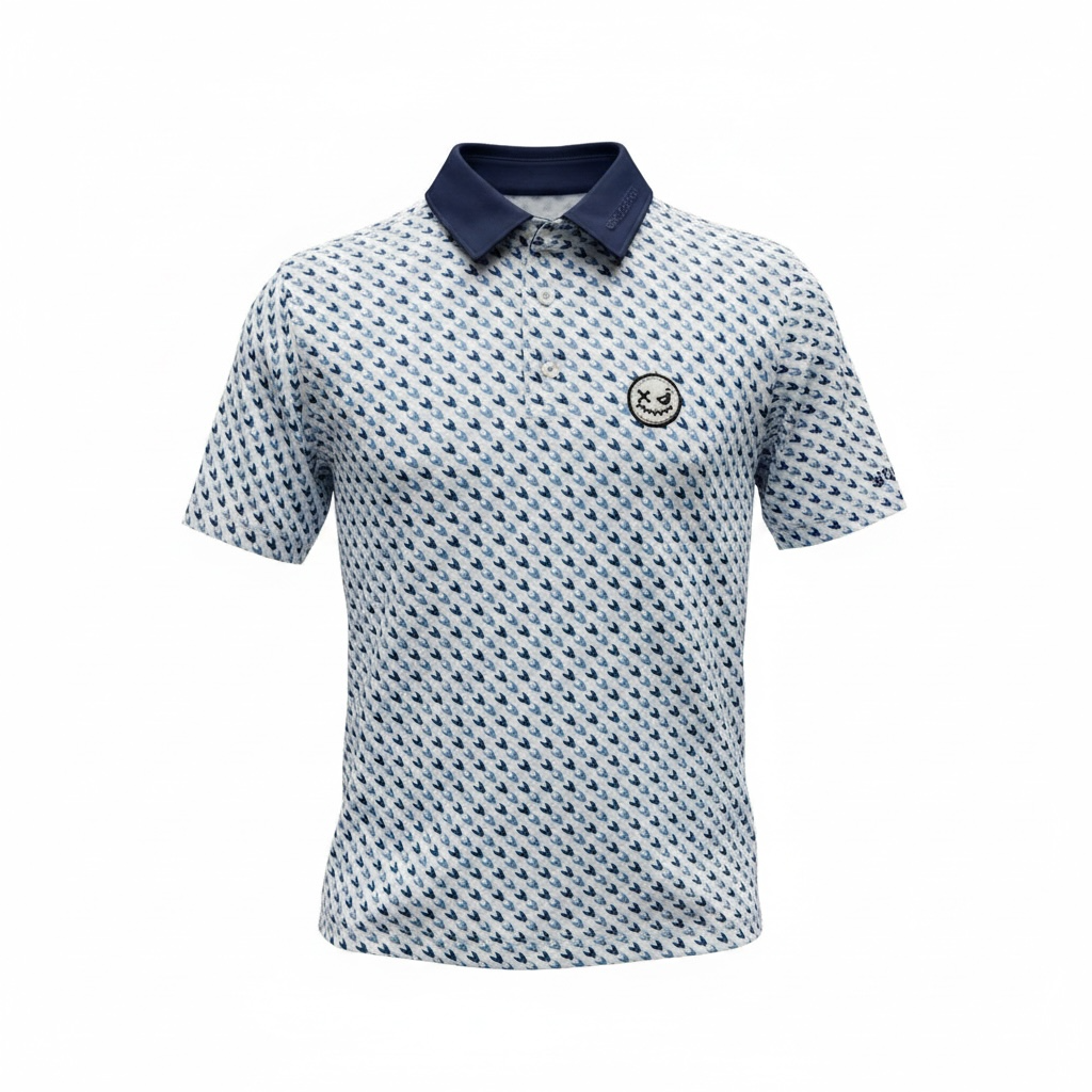 ADULT Ballhead Polo (Electric Blue/White)