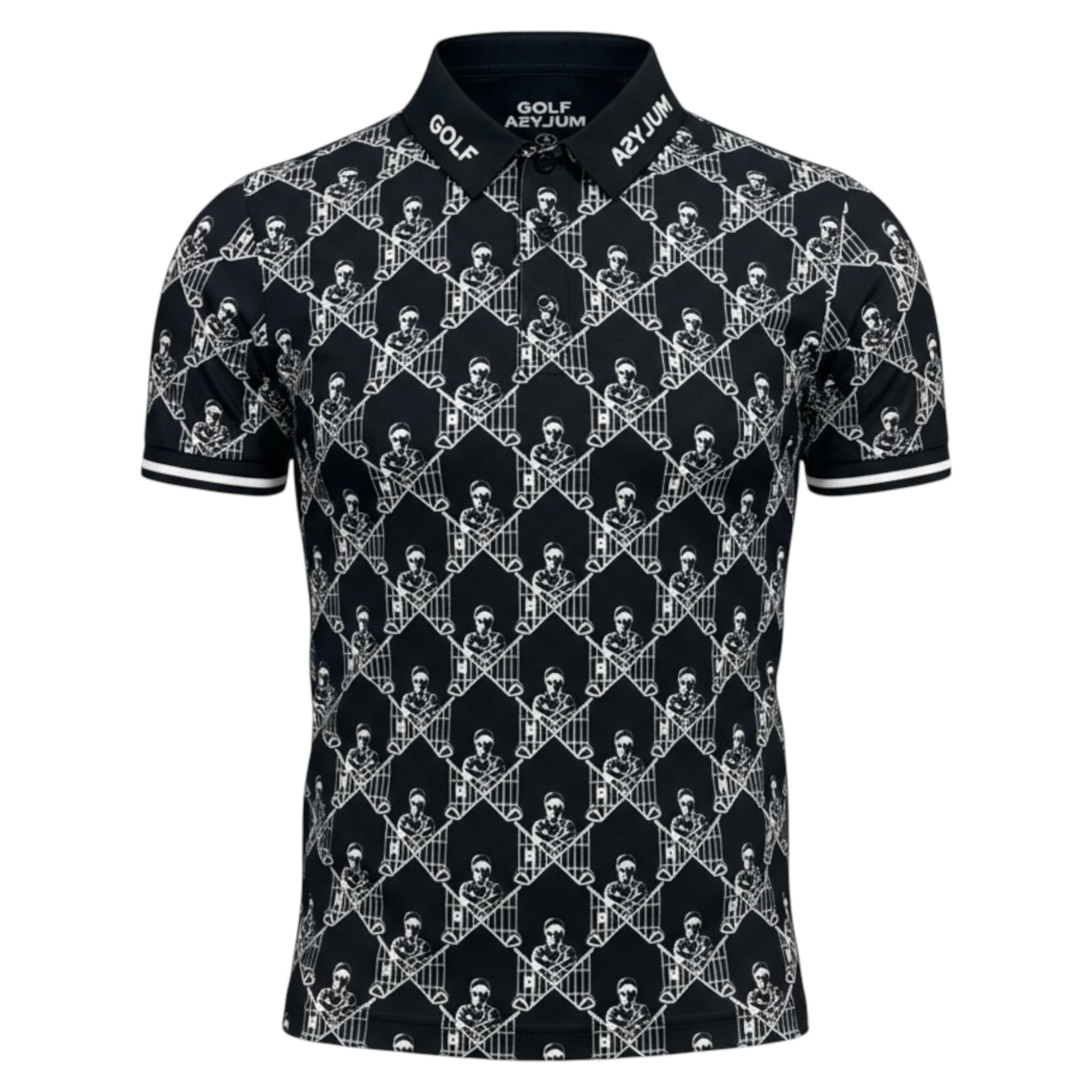 GOLF ASYLUM: Jr Escape Artist Polo (Black/White)