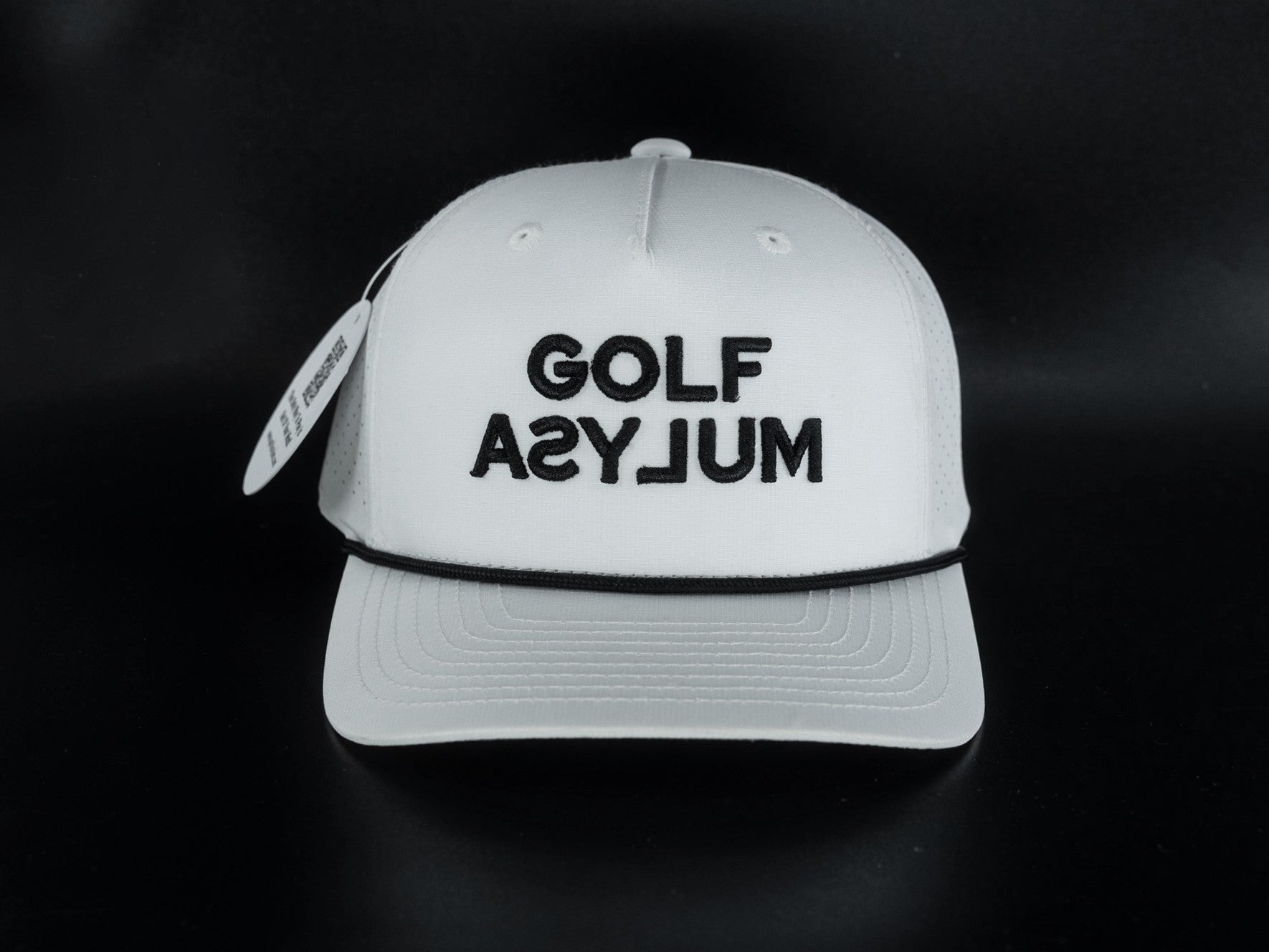 ADULT Golf Asylum Off Script Cap (White/Black)