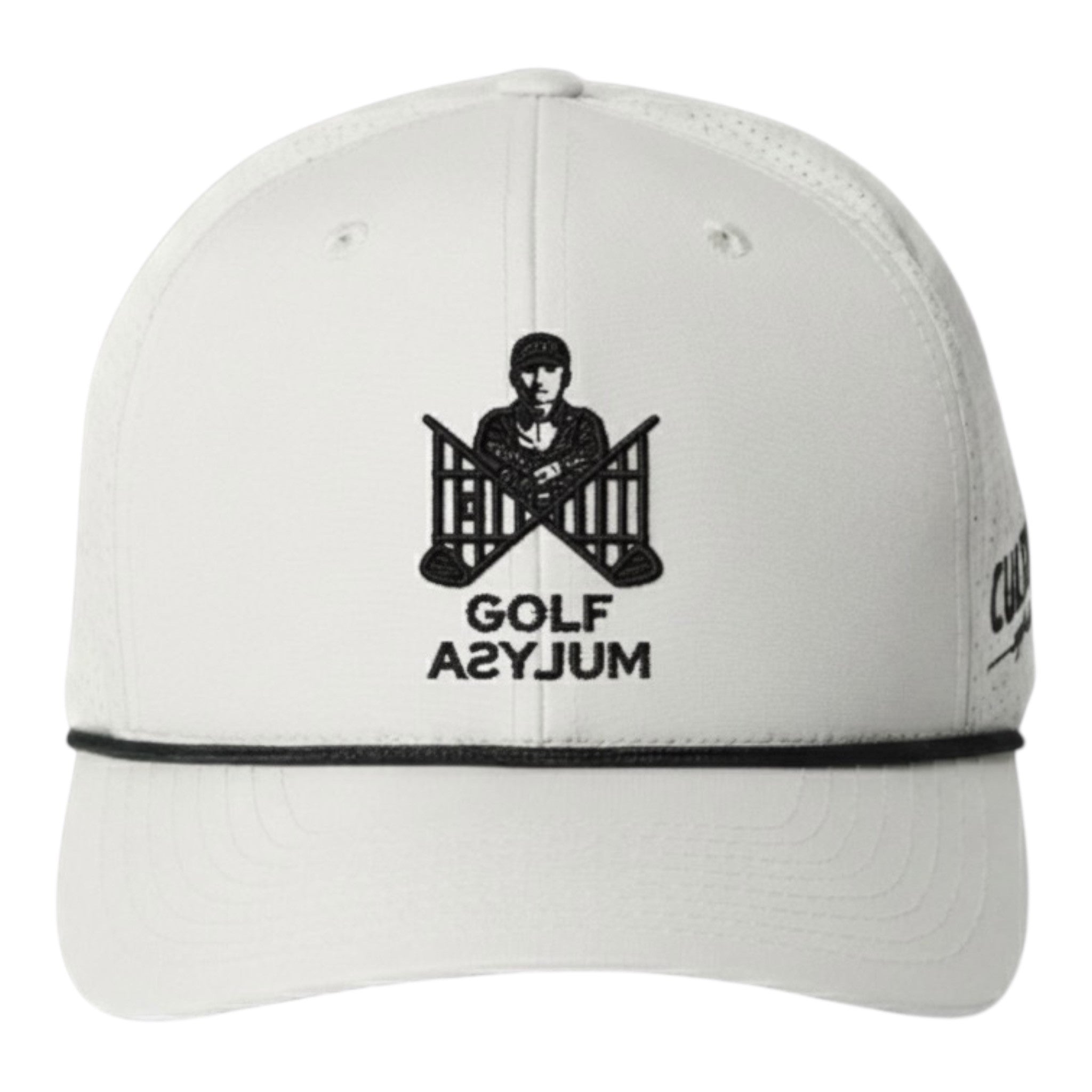 GOLF ASYLUM - ADULT Straight Jacket Cap (White / Black)