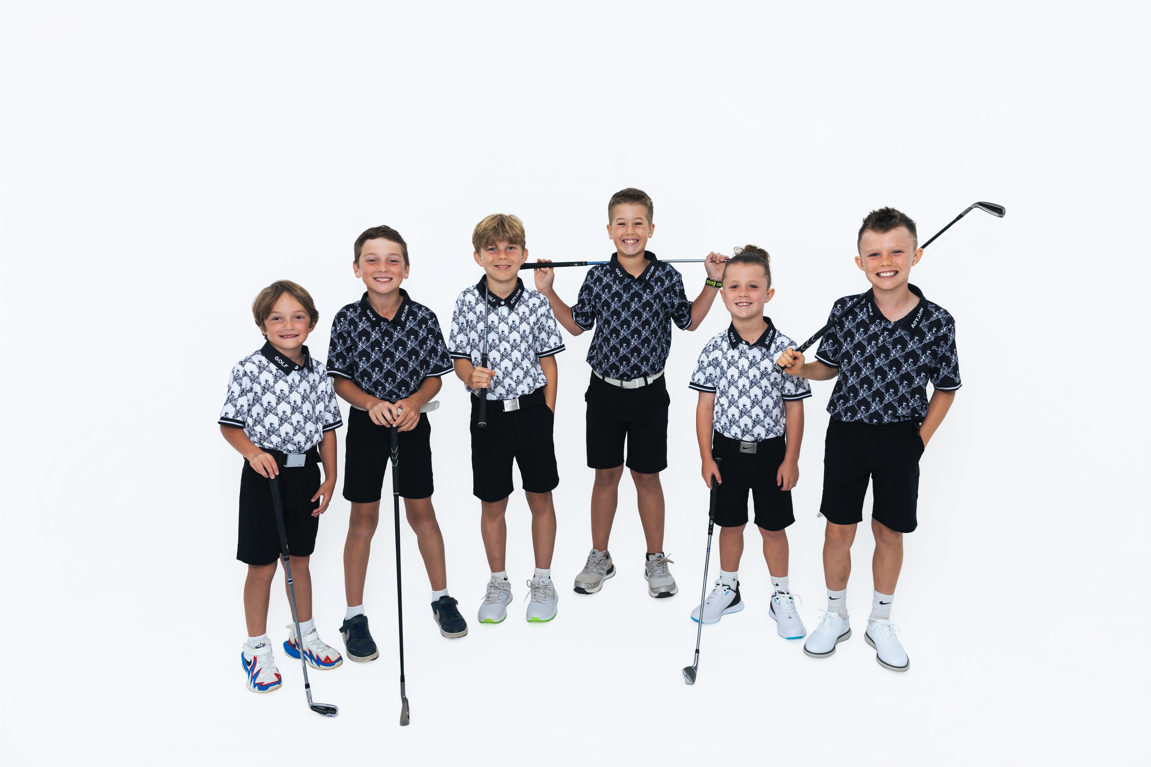 GOLF ASYLUM: Jr Escape Artist Polo (Black/White)