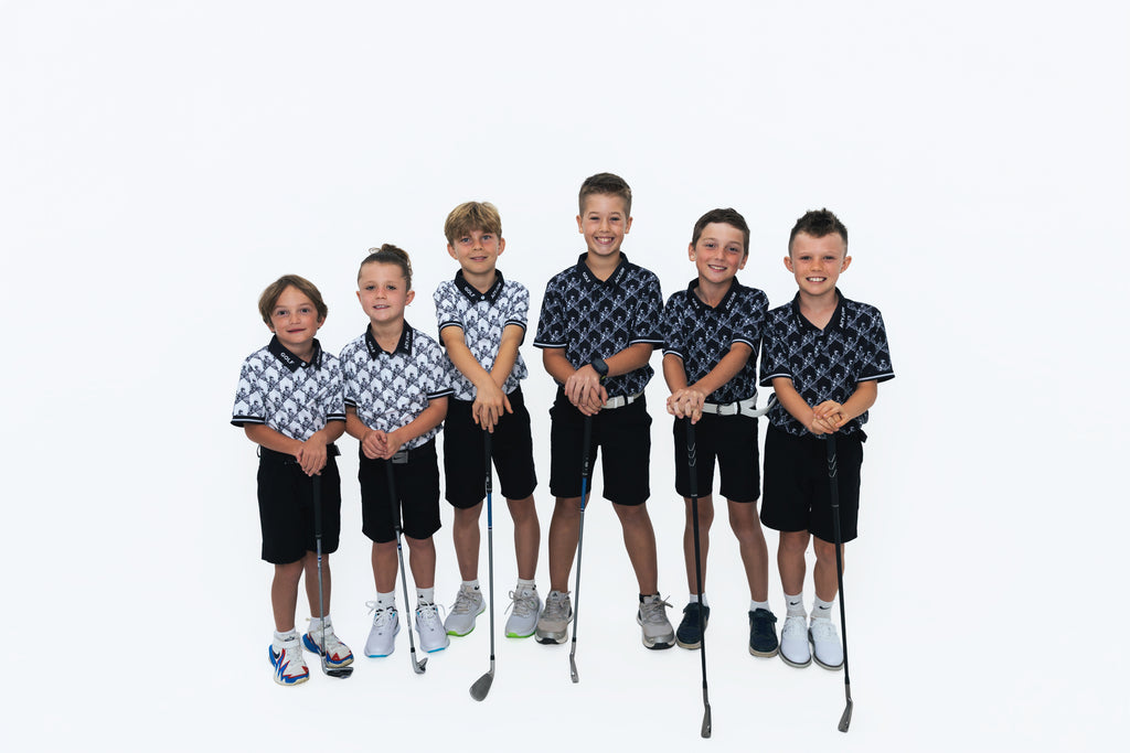 GOLF ASYLUM: Jr Escape Artist Polo (Black/White)