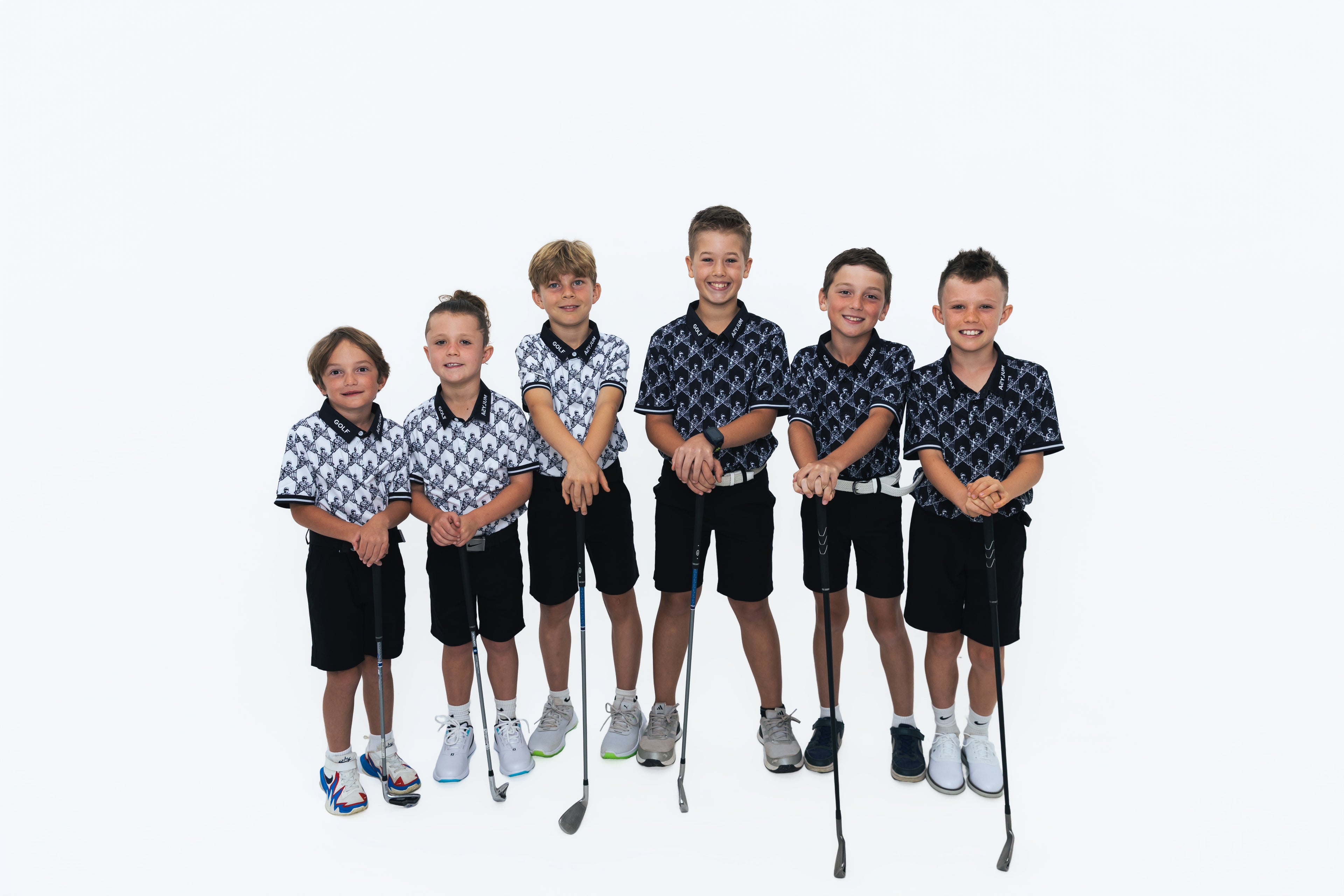 GOLF ASYLUM: Jr Escape Artist Polo (Black/White)