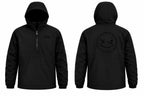 Waterproof jacket, front and back