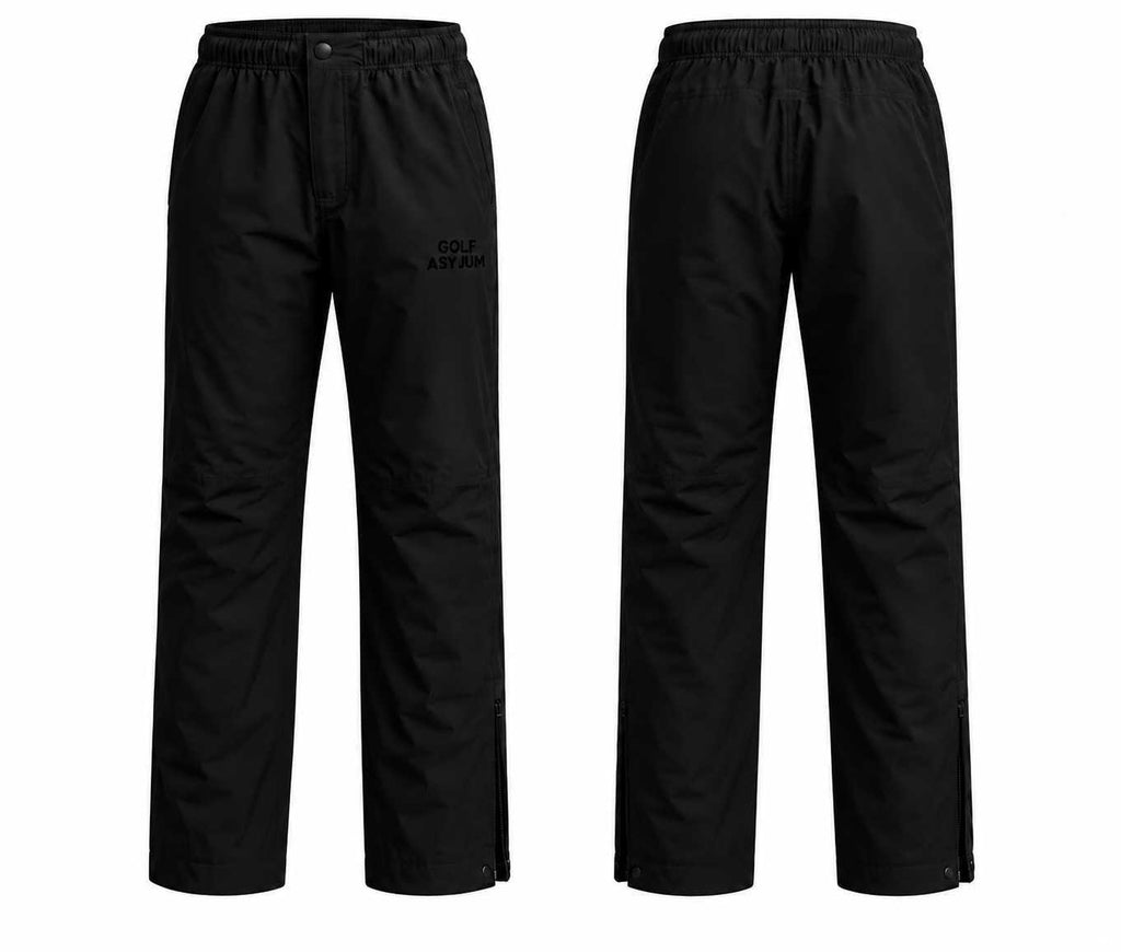 Waterproof pants, front and back